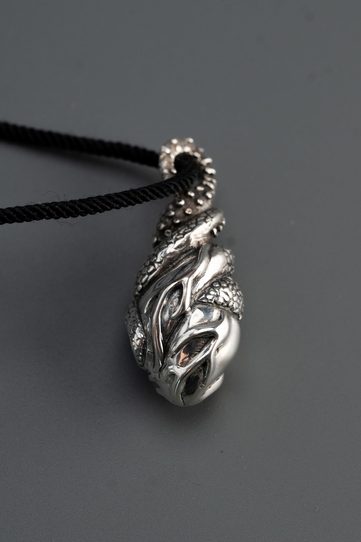 Anatomical Heart with Tentacles — Silver Pendant