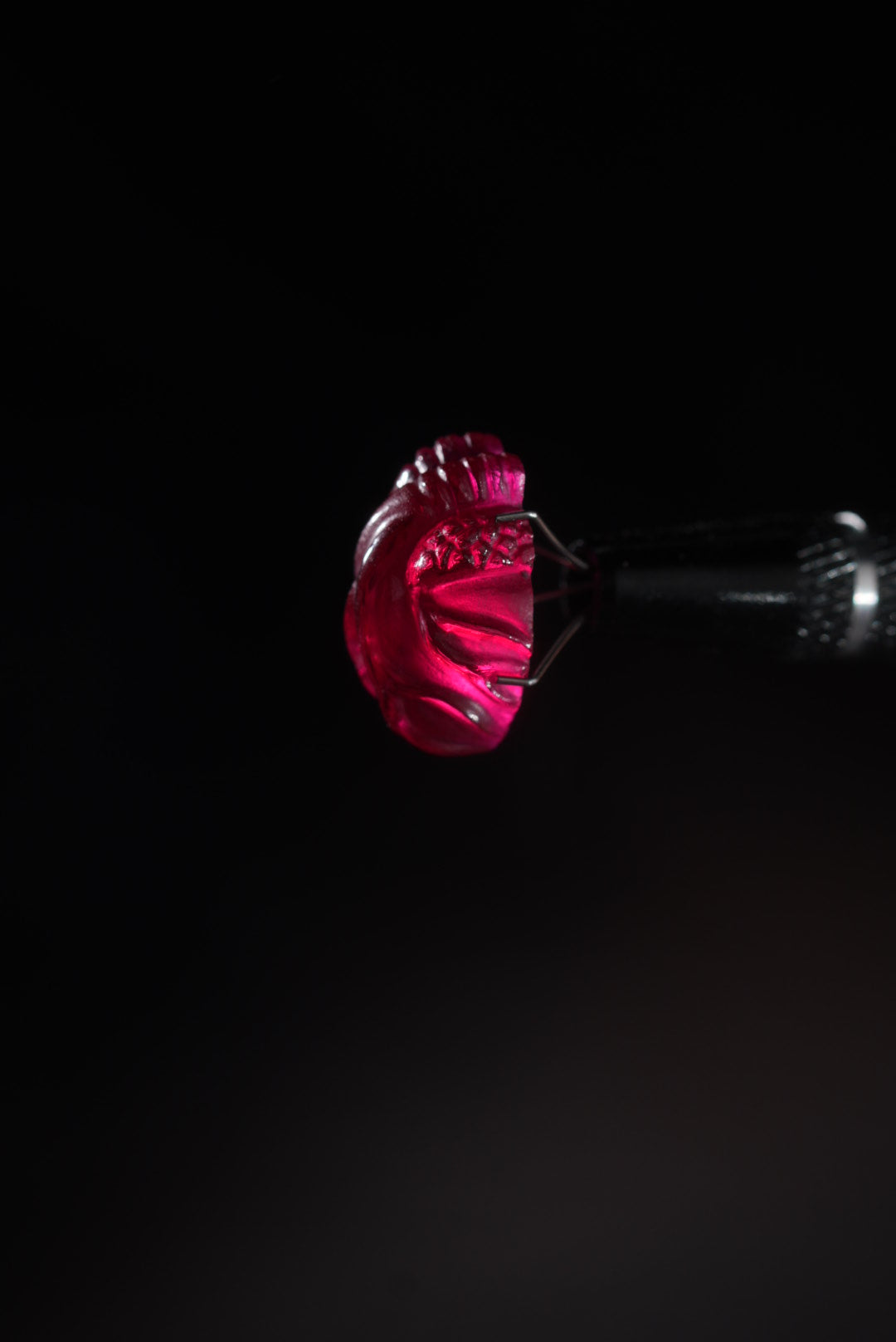 Hand-Carved Laboratory Ruby Heart